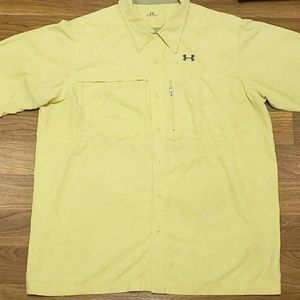 UNDER ARMOUR Heat Gear XL Button Up Yellow